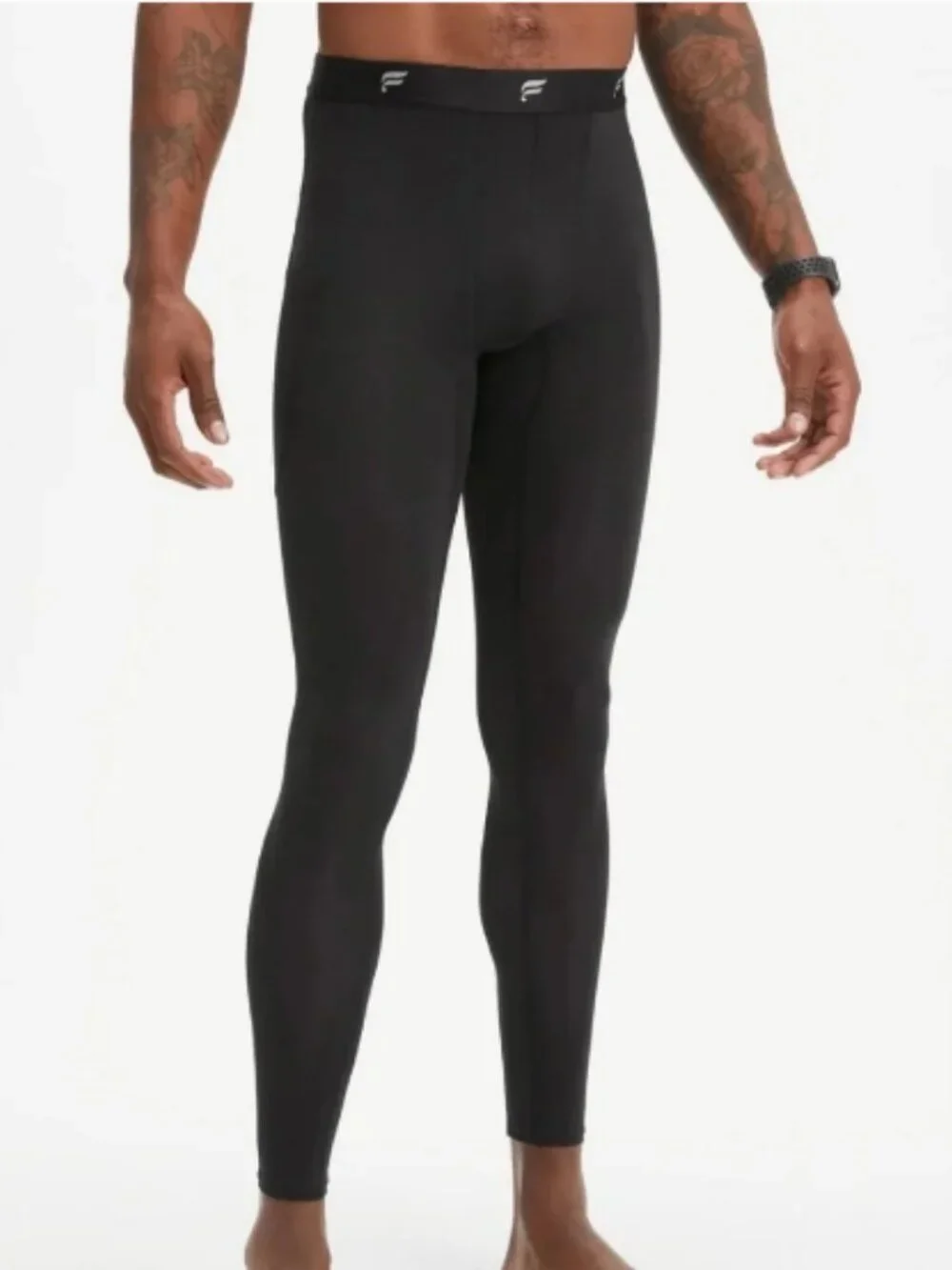 Fabletics Mens Size M NEW The Base Layer Full Length Tight Black Gym Workout Run